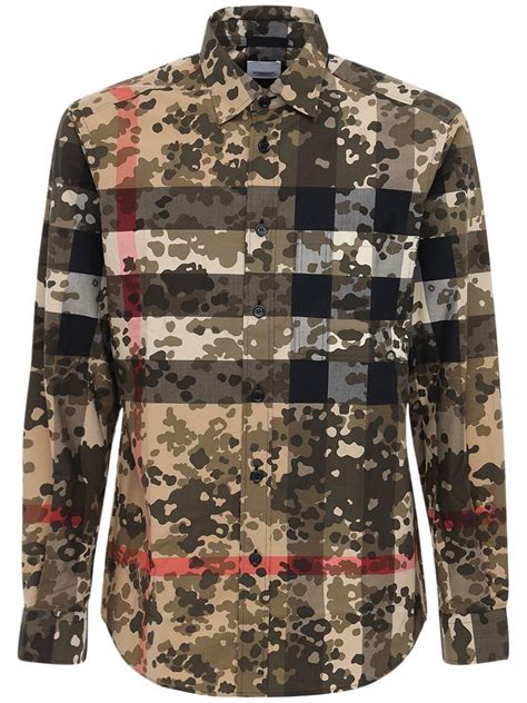 camisa burberry original precio|Burberry camouflage shirt.